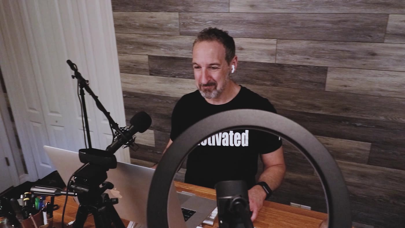 Jay in his podcast studio