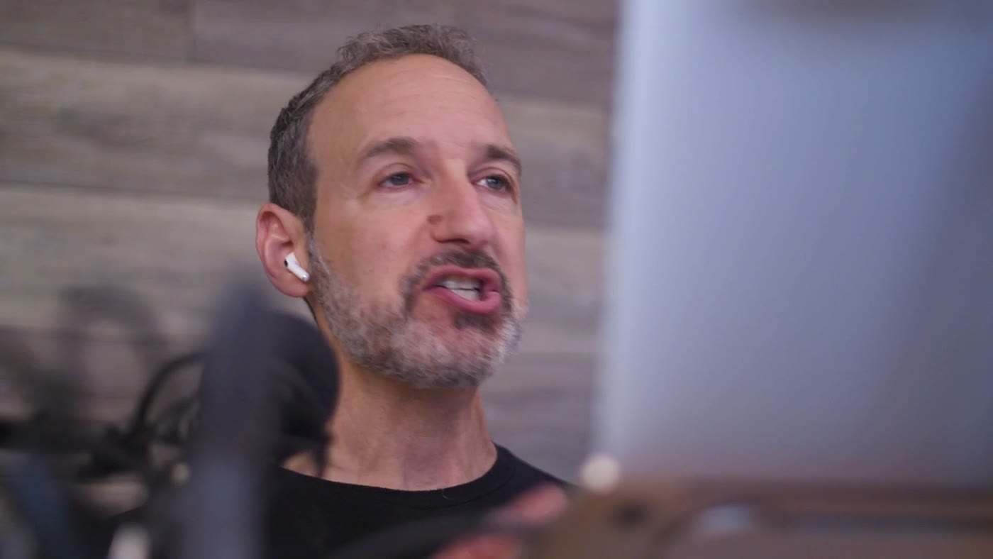 Jay mid-conversation on Business Minds Coffee Chat